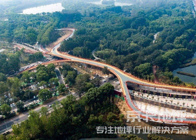 南湖大道跨线桥彩色防滑路面工程